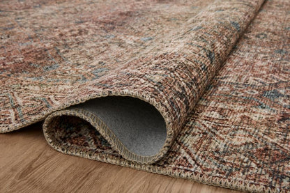 Loloi Amber Lewis Billie Collection, Aqua & Rust 2'-6" x 7'-6" Area Rug – Antique & Distressed Accent Rugs for Living Room, Bedroom, Entryway & Hallway, No Shed High Traffic Area Home Decor Rug