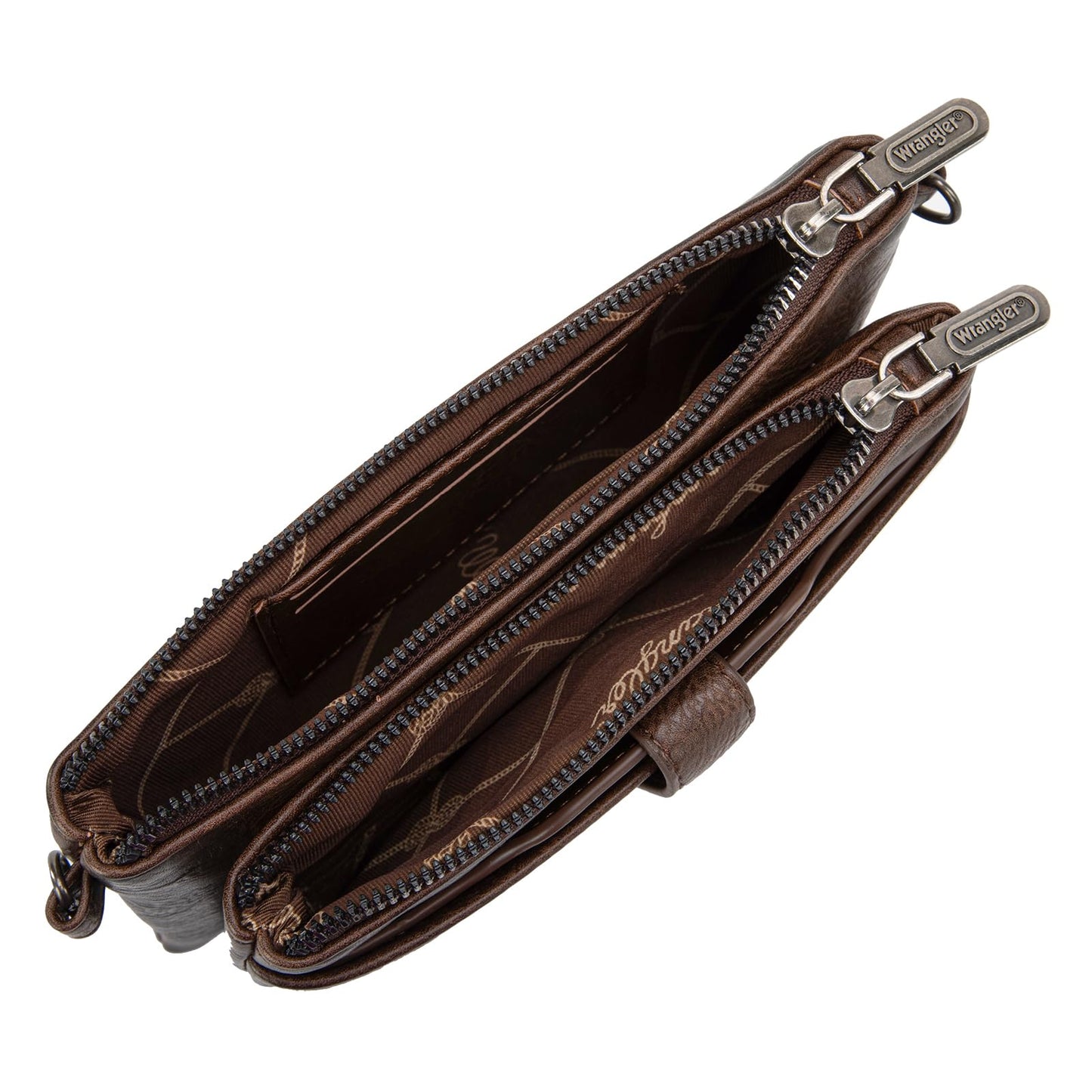 Wrangler Crossbody Purses for Women Multi-function Shoulder Bag Card Holder Small Purse Women's wallets with Double Zipper WG120-209CF