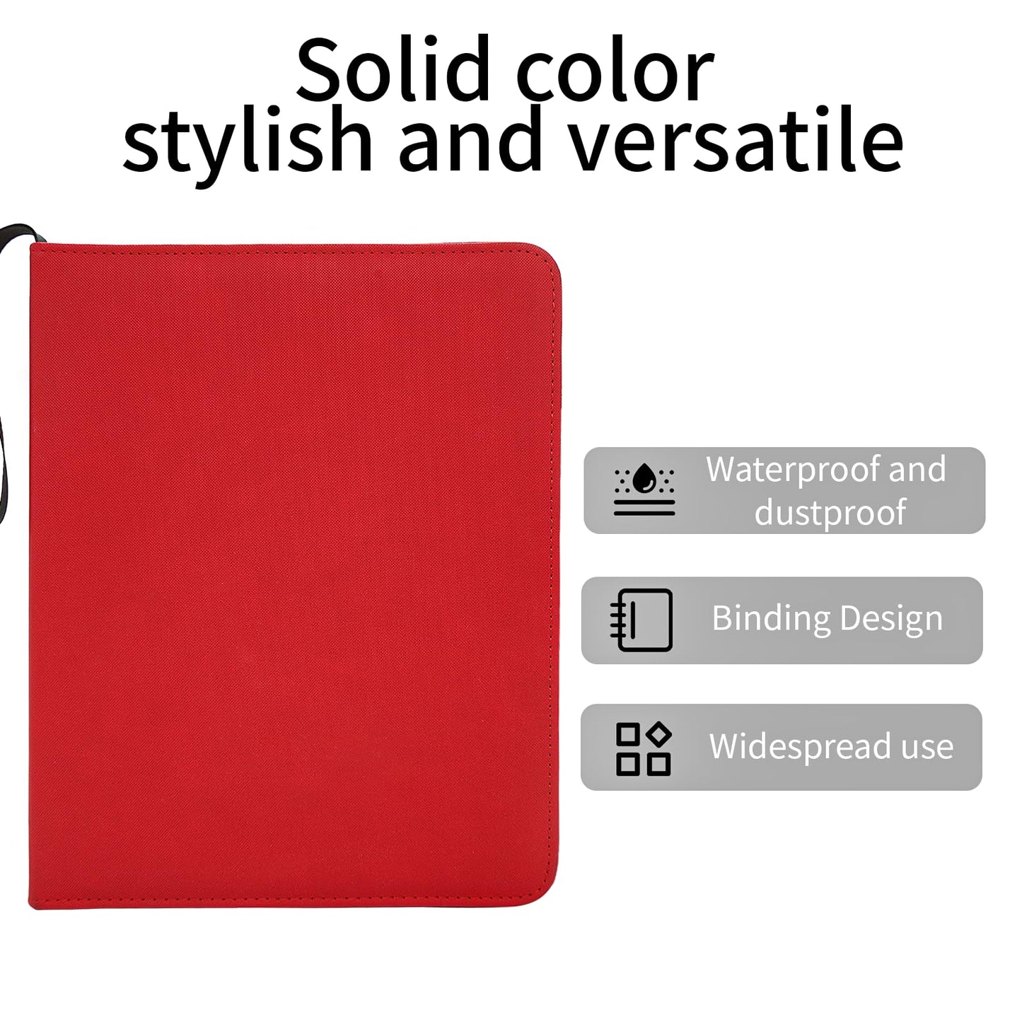 Card Binder – 720 Capacity, Zippered Trading Card Holder for MTG, Sports & Collectible Cards – Acid-Free, Durable & Travel-Friendly Storage (Red dots, 9 Pocket)