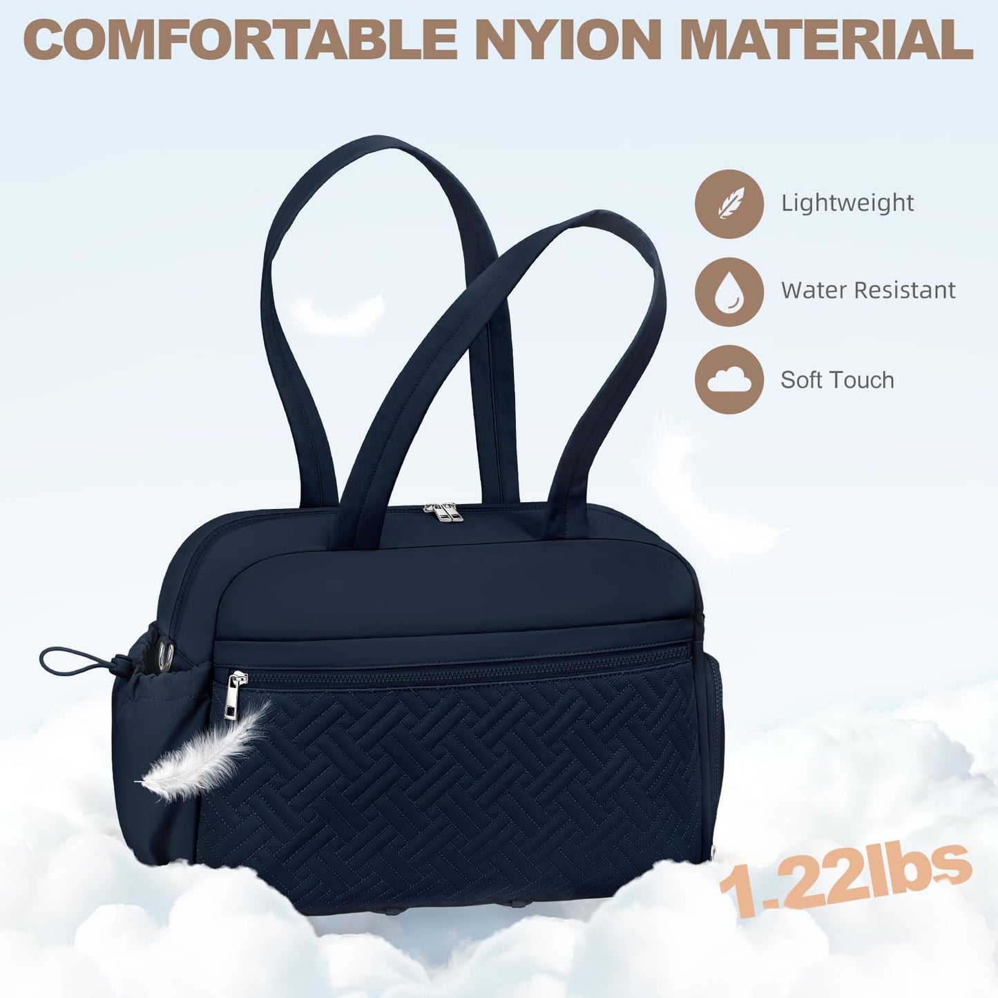 SYTRAH Gym Bag for Women, Lightweight Workout Duffle Bag with Shoe & Wet Separation for Gym, Yoga, Travel & Overnight, Stylish Sports Bag with Adjustable Shoulder Strap Blue