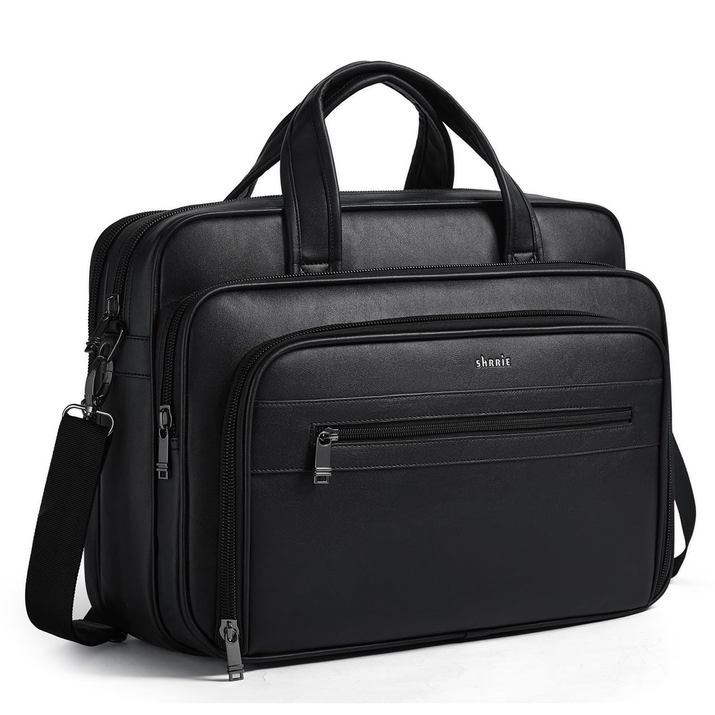 Shrrie Leather Messenger Bag for Men&Women 17 Inch Leather Laptop Bag,Water-Resistant Large Shoulder Satchel Office,Work