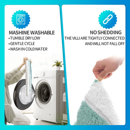 SiliPacks Bathroom Rugs 20"x20" Non-Slip Microfiber Contour Toilet Rugs U Shaped Carpet, Machine Washable Quick Dry Bath Mats for Bathroom, Bedroom and Kithchen -Turquoise