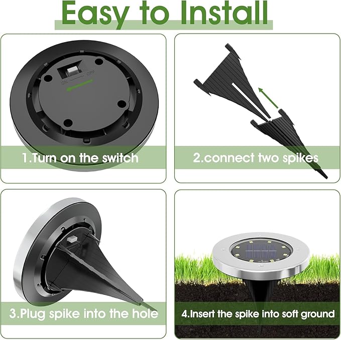 INCX Solar Lights Outdoor Waterproof, 16 Pack Solar Light for Outside, Garden Lights Landscape Lighting for Patio Pathway Lawn Yard Deck Driveway Walkway, Cold White