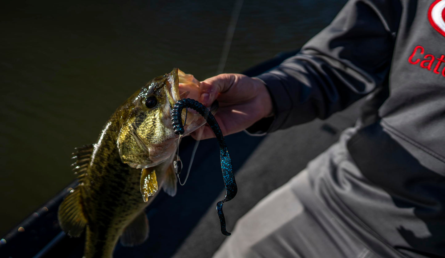 Berkley PowerBait® Power Worm Fishing Bait, Watermelon, 10in | 25cm, Irresistible Flavor, Classic Curly Tail Worm Profile, Ideal for Spring, Summer and Fall Fishing