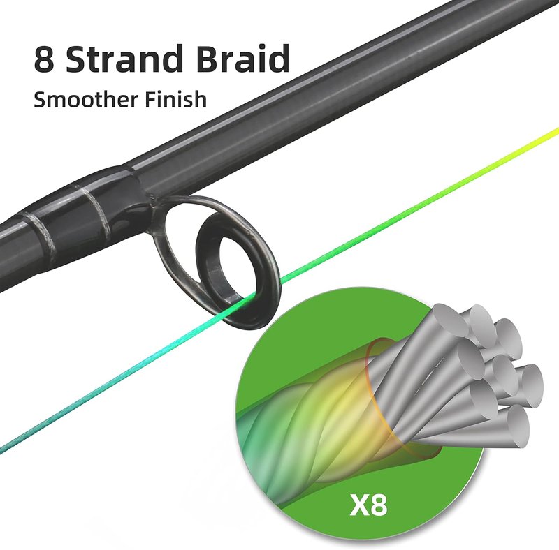 RUNCL 8 Strands Braided Fishing Line - High Visibility, Super Strong & Abrasion Resistant | 328yds to 1093yds, 12lb to 100lb