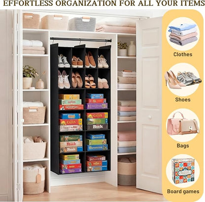 Ofiray-home 6 Tier Hanging Closet Organizer, 16 Compartments Sweater Organizer