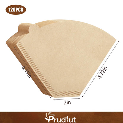 120 Count #4 Cone Coffee Filters 8-12 Cups, Disposable Natural Coffee Filters 4 Cone Paper Unbleached 4 Filters Paper Compatible with Ninja, Drip and Pour Over Coffee Maker