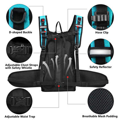 Lunidry Insulated Hydration Pack Backpack with 3L BPA Free Leak-Proof Water Bladder, Keep Liquids Cool for Up to 5 Hours, Daypack for Hiking, Running, Cycling, Hunting, Climbing