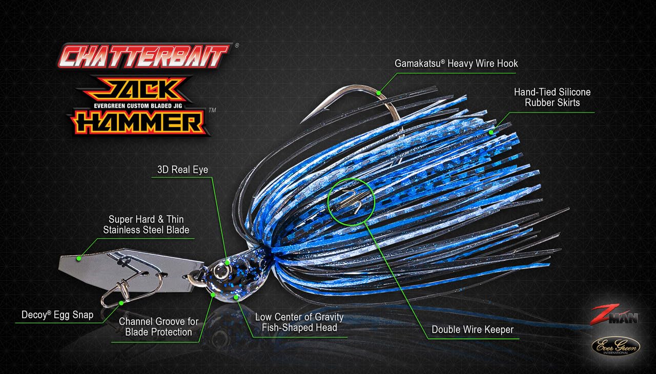 Z-Man CBJH12-21 Chatterbait Jackhammer 1/2 Oz Fire Craw Orange