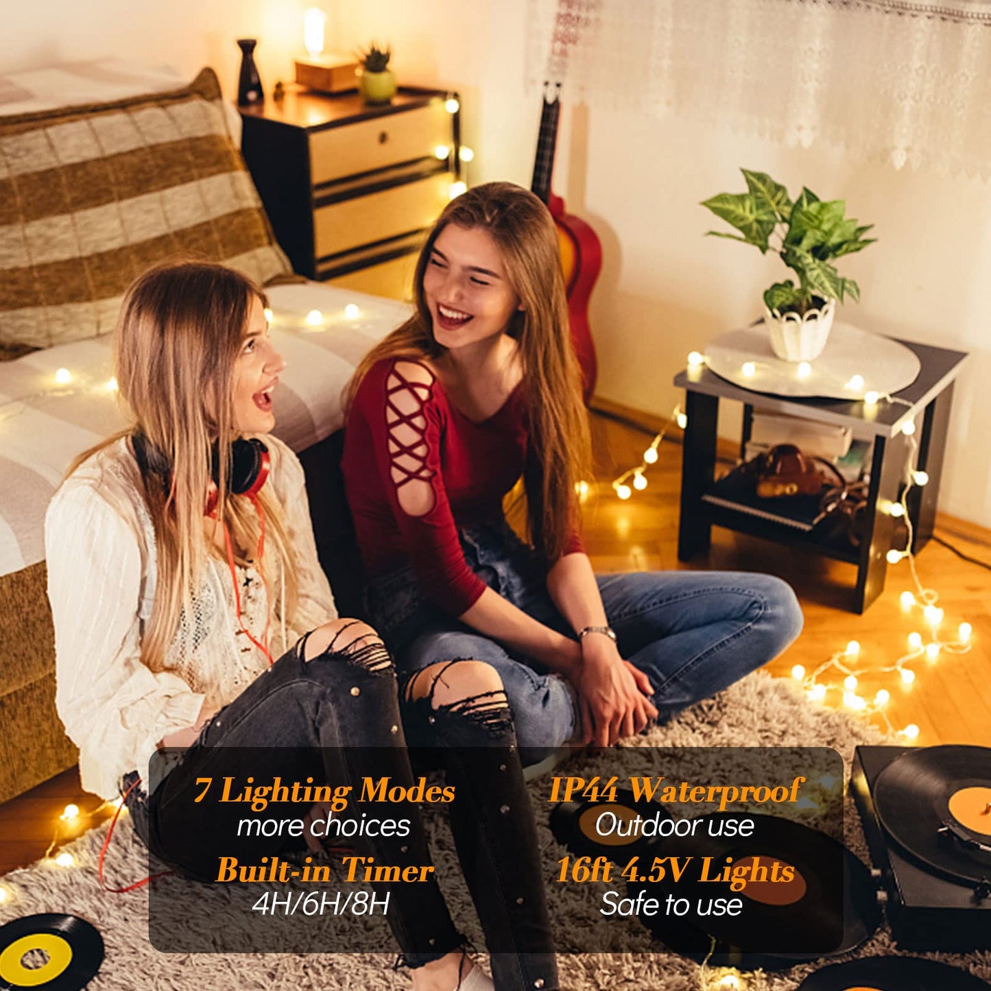 ALOVECO LED String Lights 16ft 50 LED Battery Operated String Lights Color Changing with Remote Waterproof Globe Starry Fairy Lights for Outdoor Indoor Bedroom Garden Party (RGB)