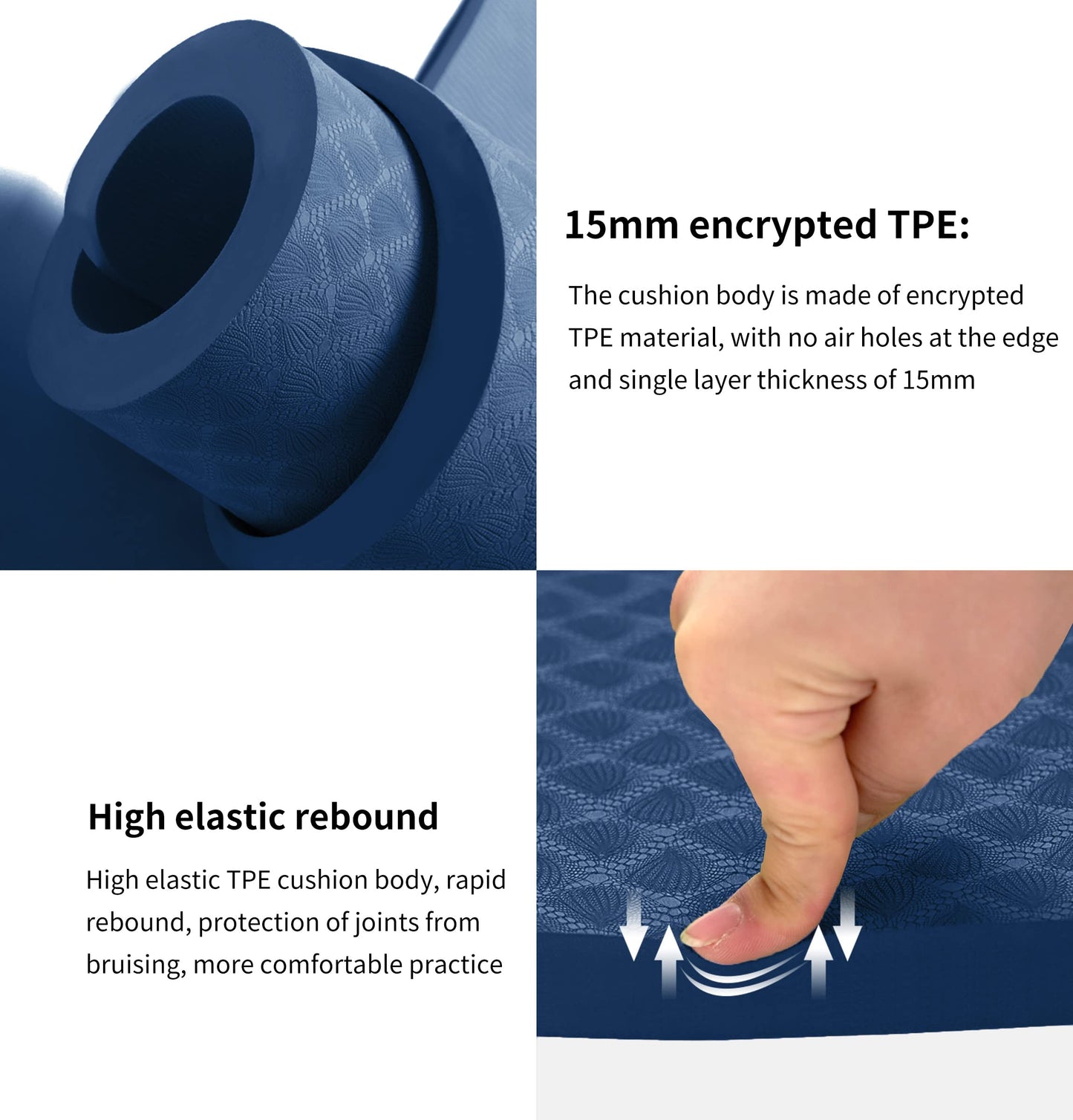 nuveti Large Exercise Mat - 15mm/20mm/30mm Thick Yoga Mat | Workout Mat for Fitness, Yoga, Pilates, Stretching & Floor Exercises for Women & Men with Free Carrying Bag