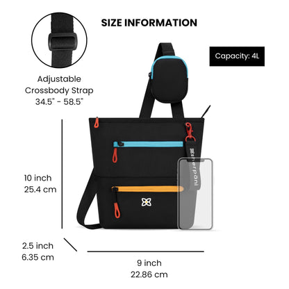 Sherpani Sadie, Nylon Crossbody Bag, Lightweight Shoulder Bag, Travel Cross Body, Crossbody Purse for Women, RFID Protection, Removable Coin Purse, Travel Gift (Chromatic Classic)