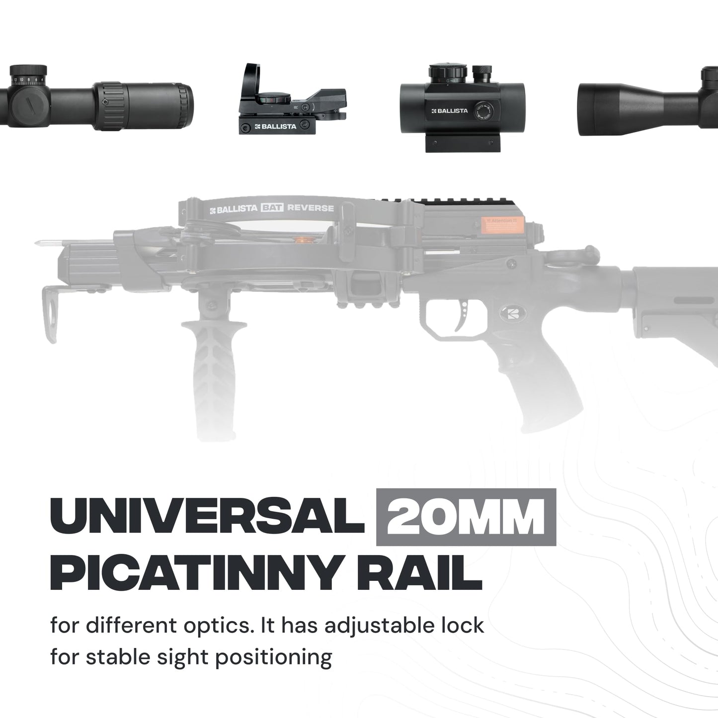 BALLISTA BAT Reverse T-Stock Crossbow, 340 FPS, Hunting Fishing Target