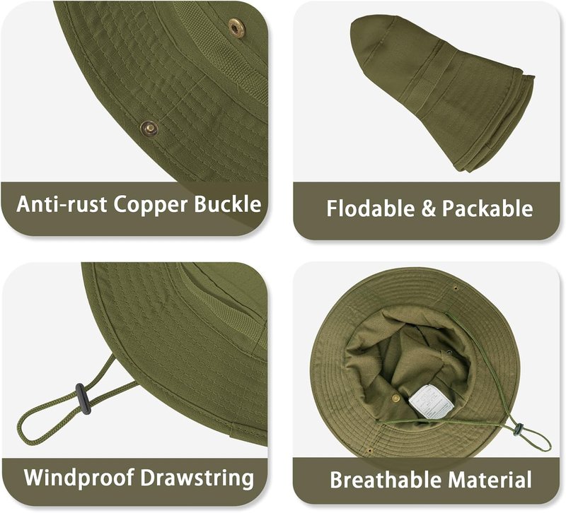 Sun Hats for Men & Women - UPF 50+ UV Protection Bucket Hat for Safari, Fishing, Hiking & Beach
