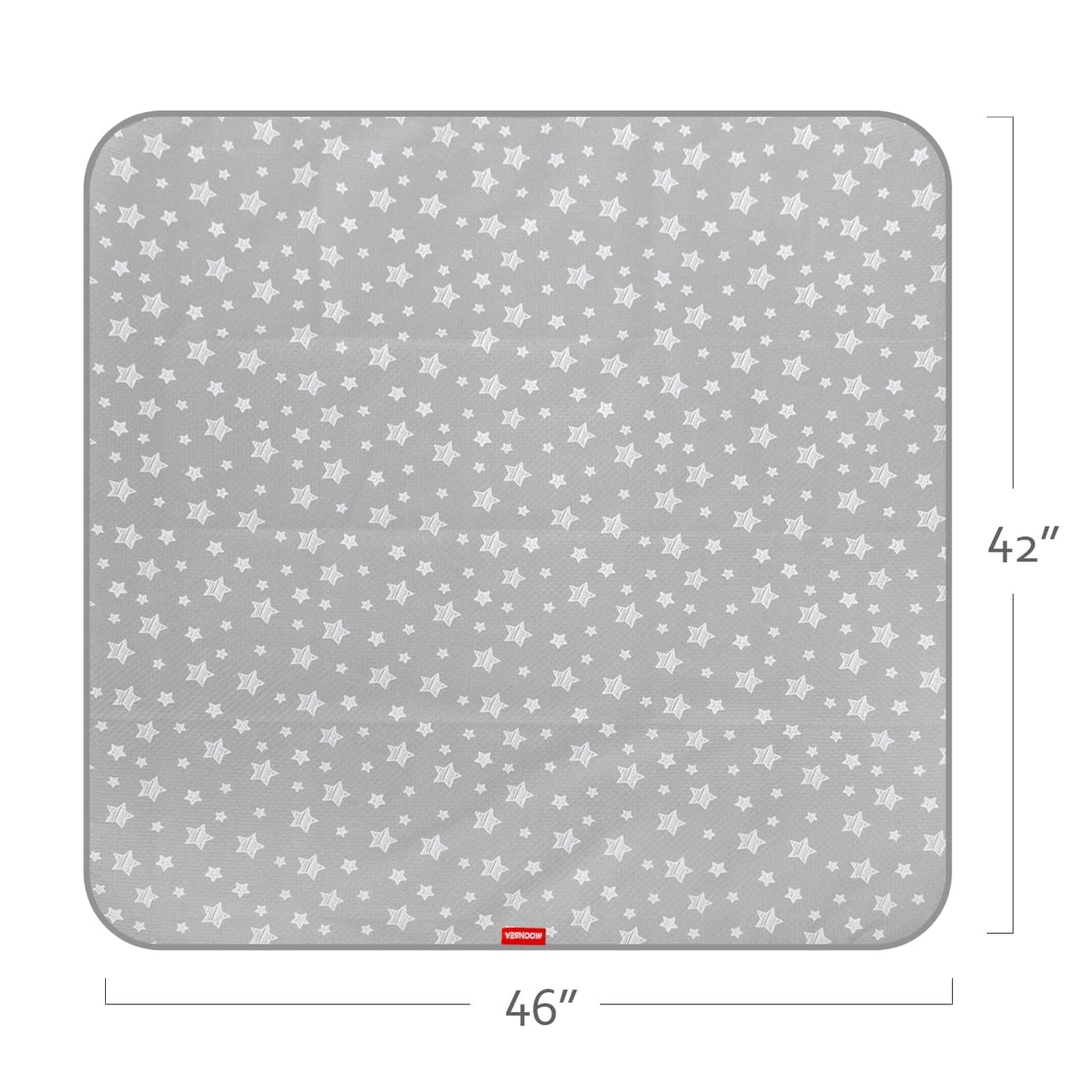 Splat Mat for Under High Chair, Grey Star, 42X46 Inch