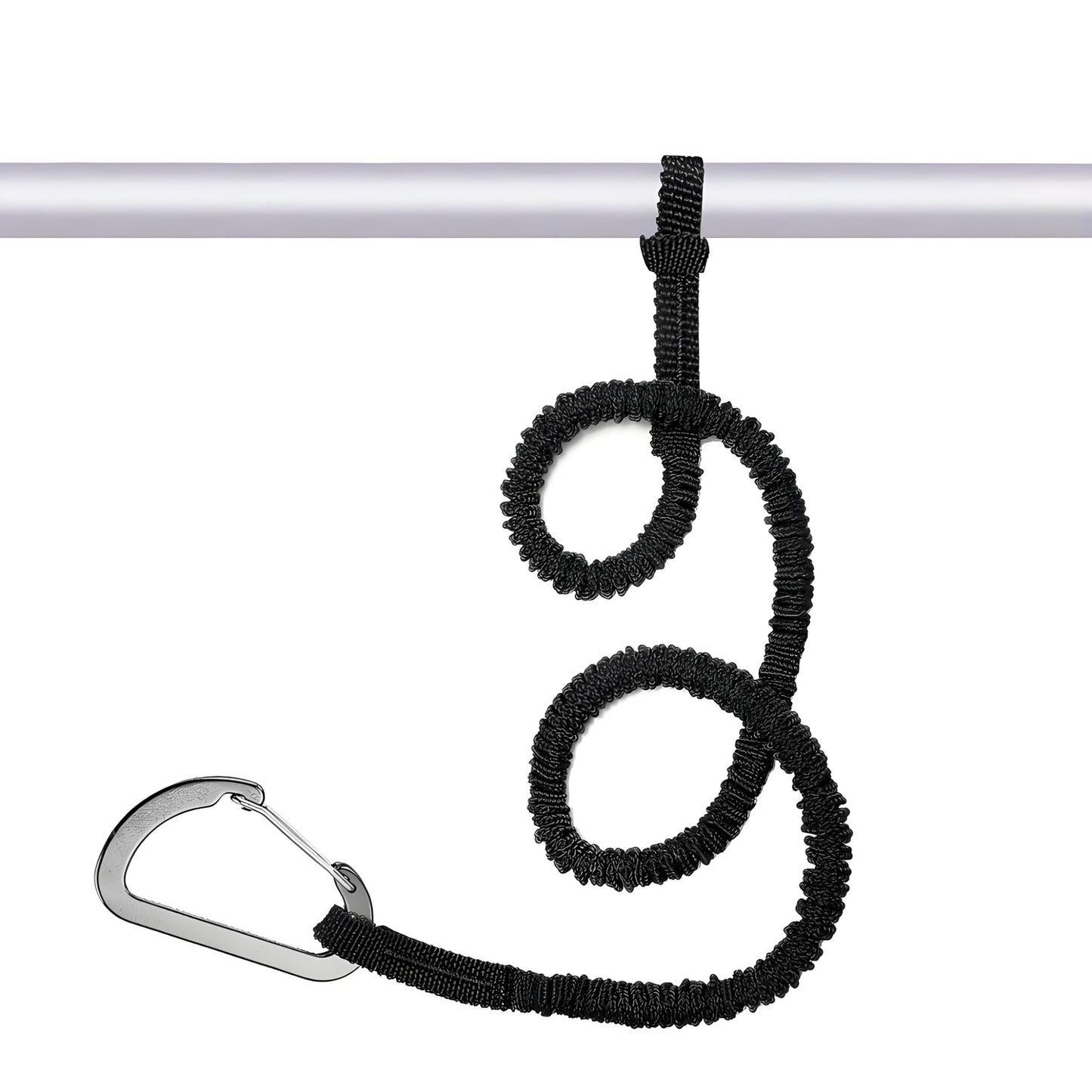 MOOCY Kayak Paddle Leash, 3-7 ft Stretchable Strap Lanyard for SUP, Canoeing, Fishing Accessories - Secure Bungee Rod Holder Tether(Black, 1 Pack)