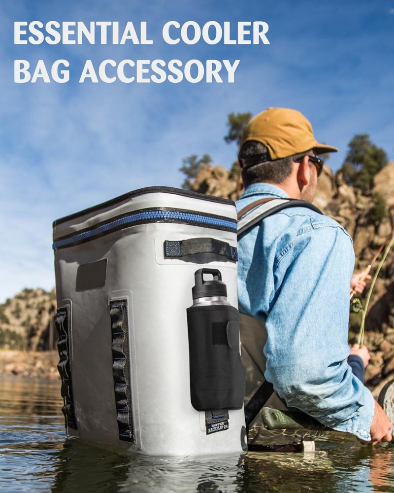 WEIGUZC Bottle Holder for HitchPoint Grid Compatible with YETI Hopper Soft Cooler or Camino Carryall - 600D Waterproof Oxford with 2mm Pearl Cotton - Hands-Free Water Bottle Carrier