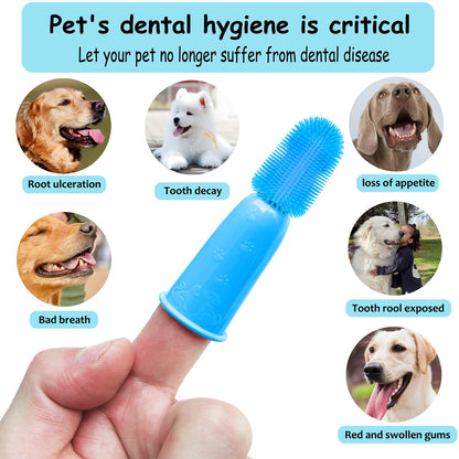 PenVinoo 360 ° Dog Toothbrush Pet Toothbrush 360 ° Finger Toothbrush Medium and Large Dogs