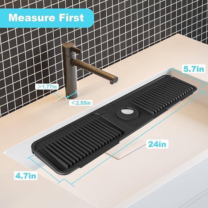 Folding faucet mat for kitchen sink-sink splash guard behind faucet-silicone