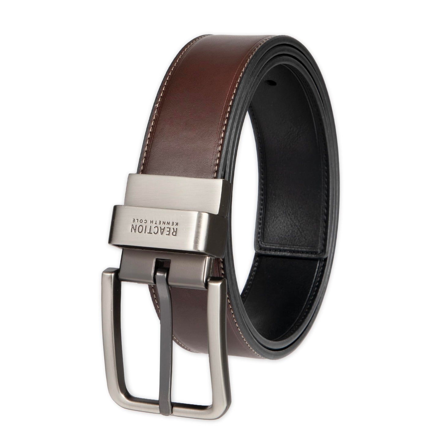 Kenneth Cole REACTION Oil Tanned Leather Reversible Men's Belt,Brown/Black,36