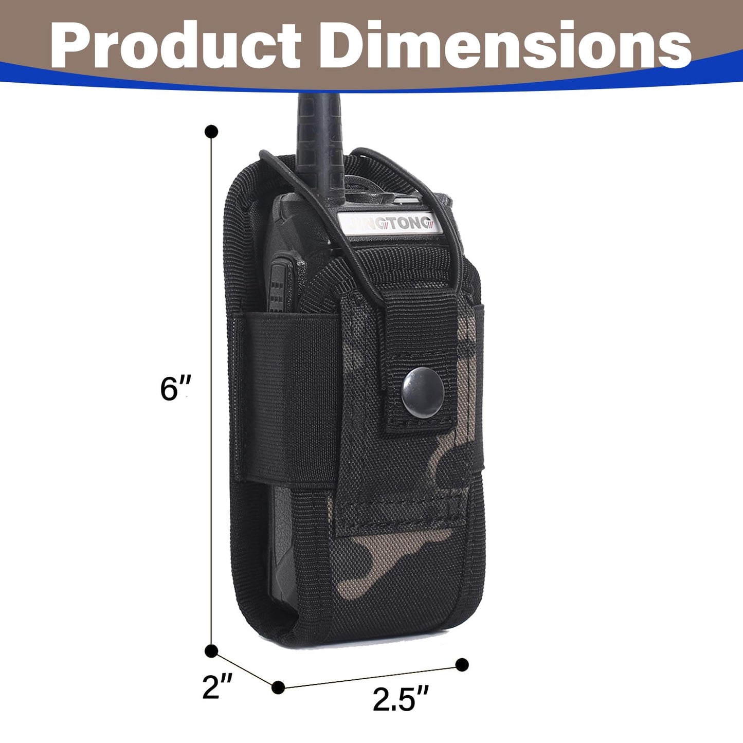 Tactical Molle Radio Holster Holder Case Military Heavy Duty Pouch Bag for Duty Belt & Vest, Universal Radio Case Two Way Radio Holder Pouch, Nylon Holster Accessories, Adjustable Storage