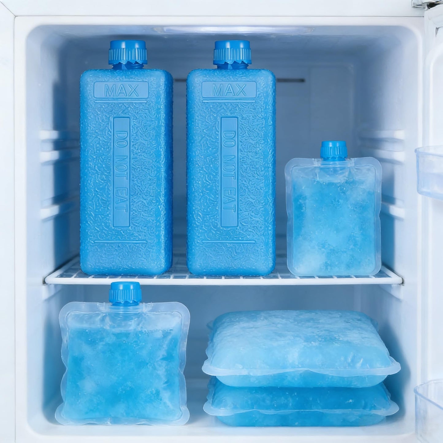 TUESMEILL Mini Ice Packs for Swamp Cooler 8Pcs Refillable Blocks Portable Air Conditioner Fan Reusable Cold Freezer Box Evaporative Cooling Insert Lunch Travel