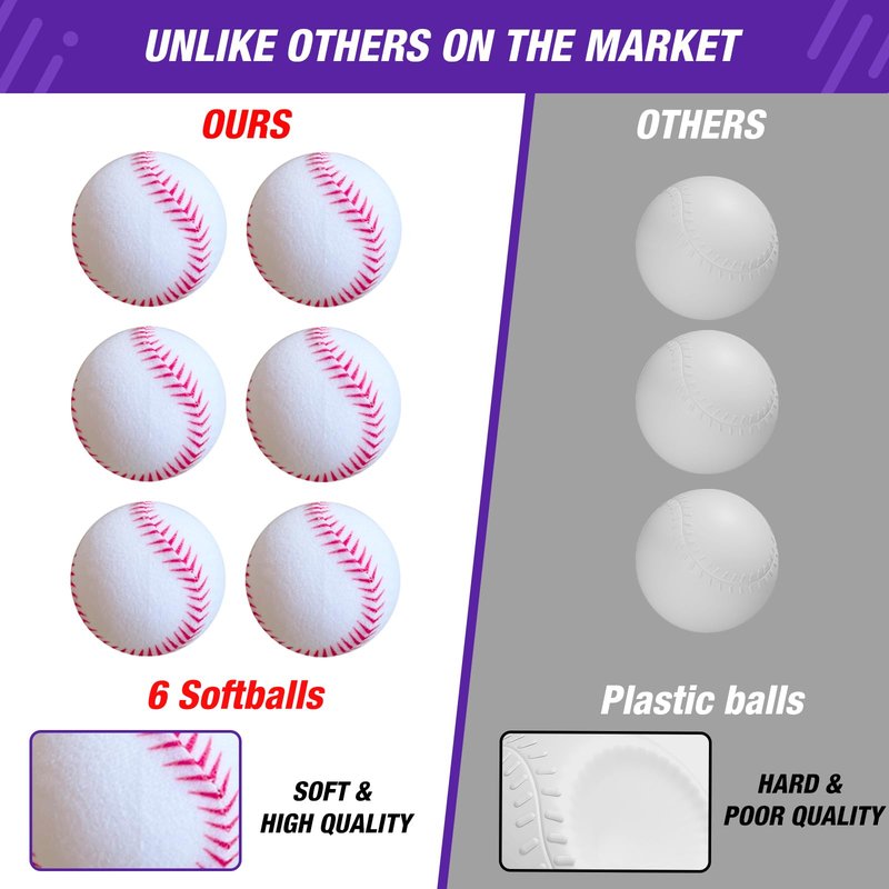 HYES Baseball Set - 3 Ways to Play, Adjustable Height, Easy to Assemble, Safe & Sturdy, Ideal Sport Gift for Kids