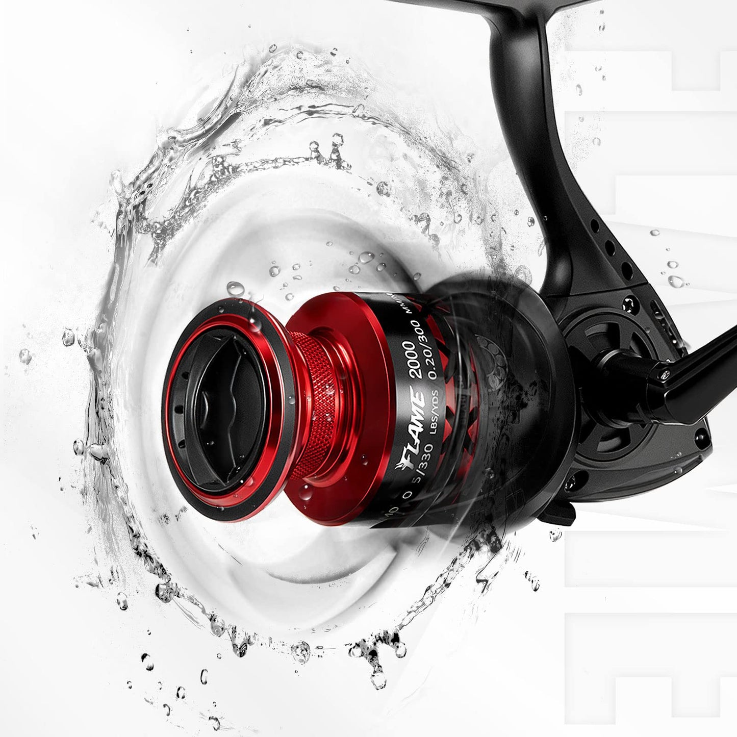 Piscifun Flame Spinning Reels, Light Weight Ultra Smooth Powerful Spinning Fishing Reels Black & Red 4000 Series