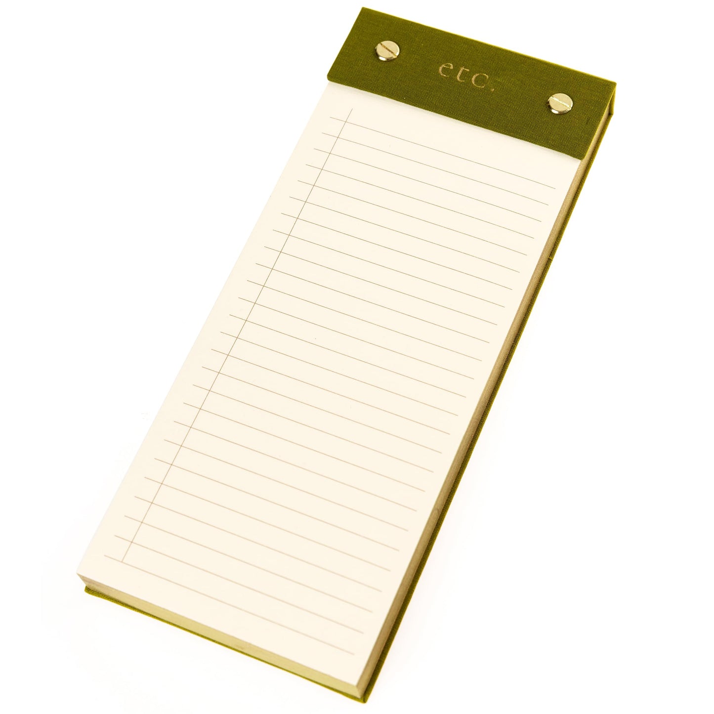 Graphique Post-Bound List Pad Luxe Collection, Perforated Sheets To-Do Notepad, Hardcover Binding, Gold Foil Embossing, 100 Pages, 4” x 9.75”, Olive Green