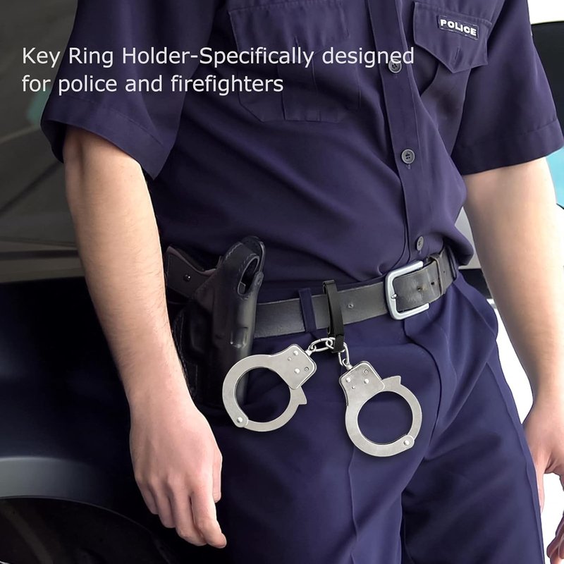 Duty Belt Key Holder - Quick Release Key Clip, Stainless Steel with 4 Keyrings | Fits Up to 2.25 Inch Belt