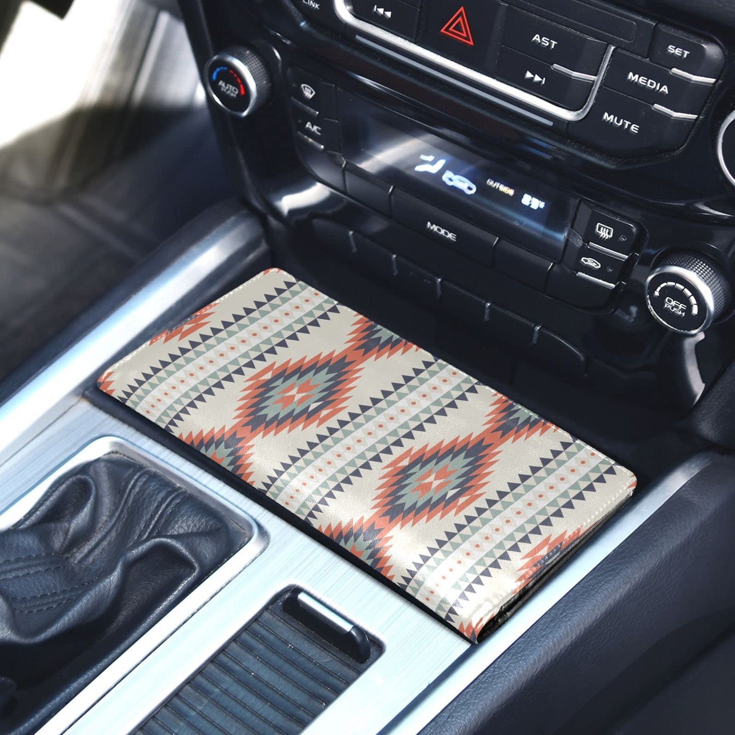 Kigai Aztec Car Registration and Insurance Holder for Women Men PU Leather Auto Glove Box Organizer Wallet Car Accessories for Essential Document Driver License ID Card