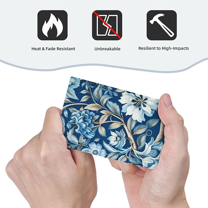 Blue Flowers Branches Leaves Floral Pattern Light Switch Covers No Device Wall Plate 1 Gang Decorative Blank Switchplate Electrical Faceplate for Farmhouse Living Bedroom Decor