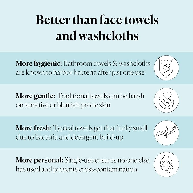 Sky Organics - Gentle Clean Face Towels - 100 XL Single-Use Face Wipes - Ultra