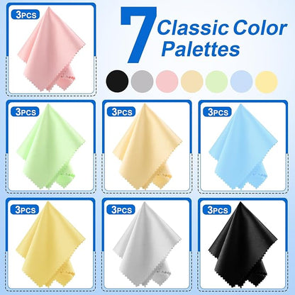 21 Pack Glasses Cleaning Cloths, Premium Ultra-Soft Lens Wipes Cloth