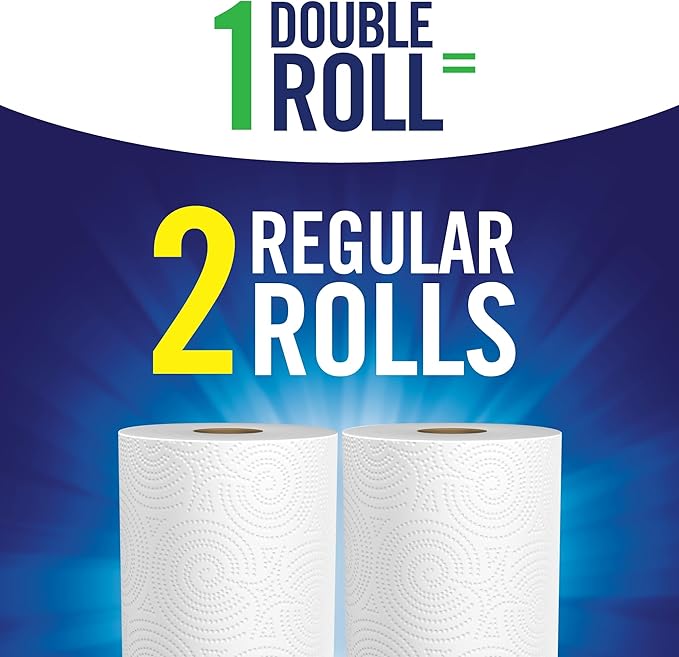 Sparkle Tear-A-Square Paper Towels, 2 Double Rolls = 4 Regular Rolls,