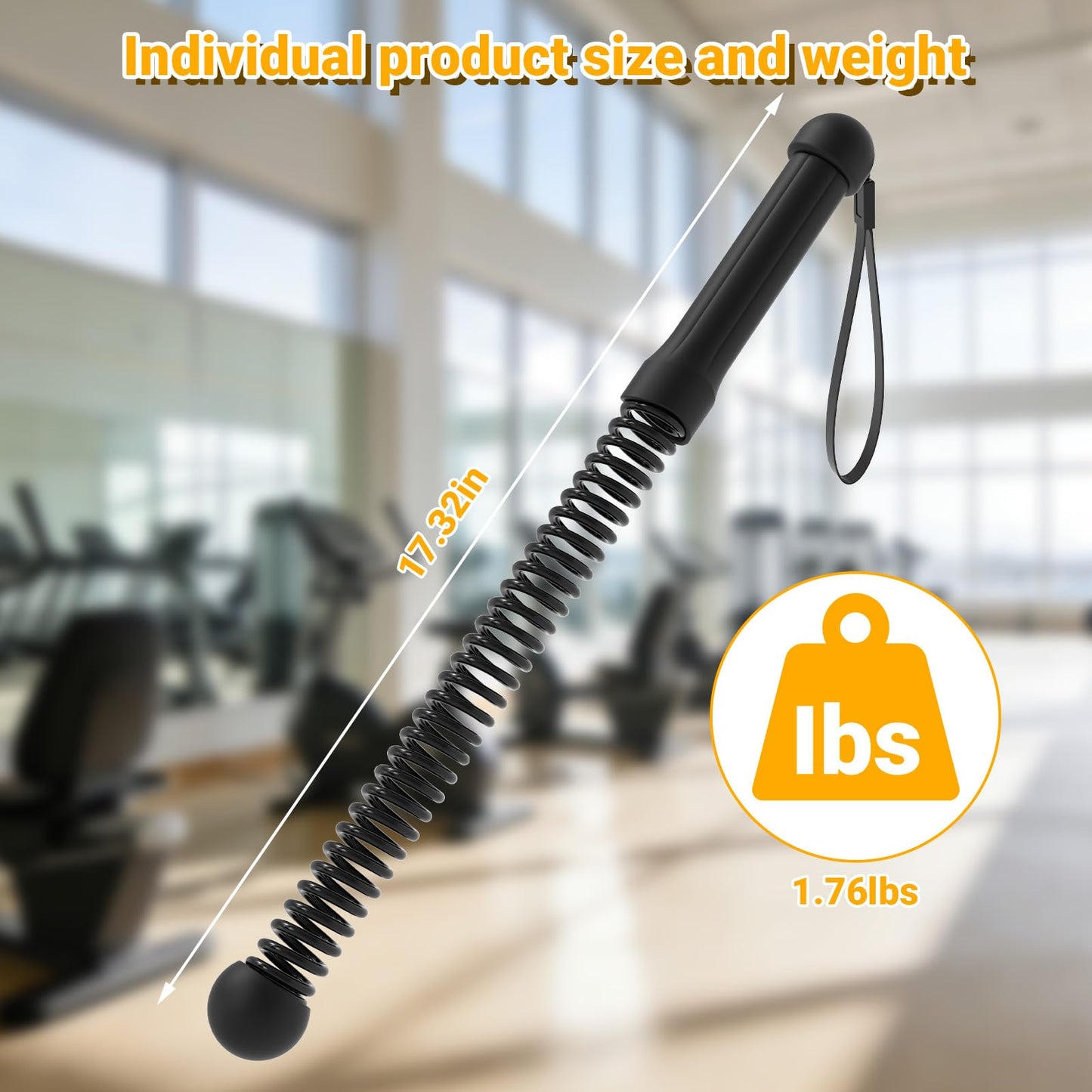 Upgrade Weighted Ropeless Battle Ropes, Workout Exercise Rope for Strength Building, Heavy Duty Quiet Portable Cordless Battle Ropes for Home & Gym, HIIT Aerobic Training for Men & Women Black