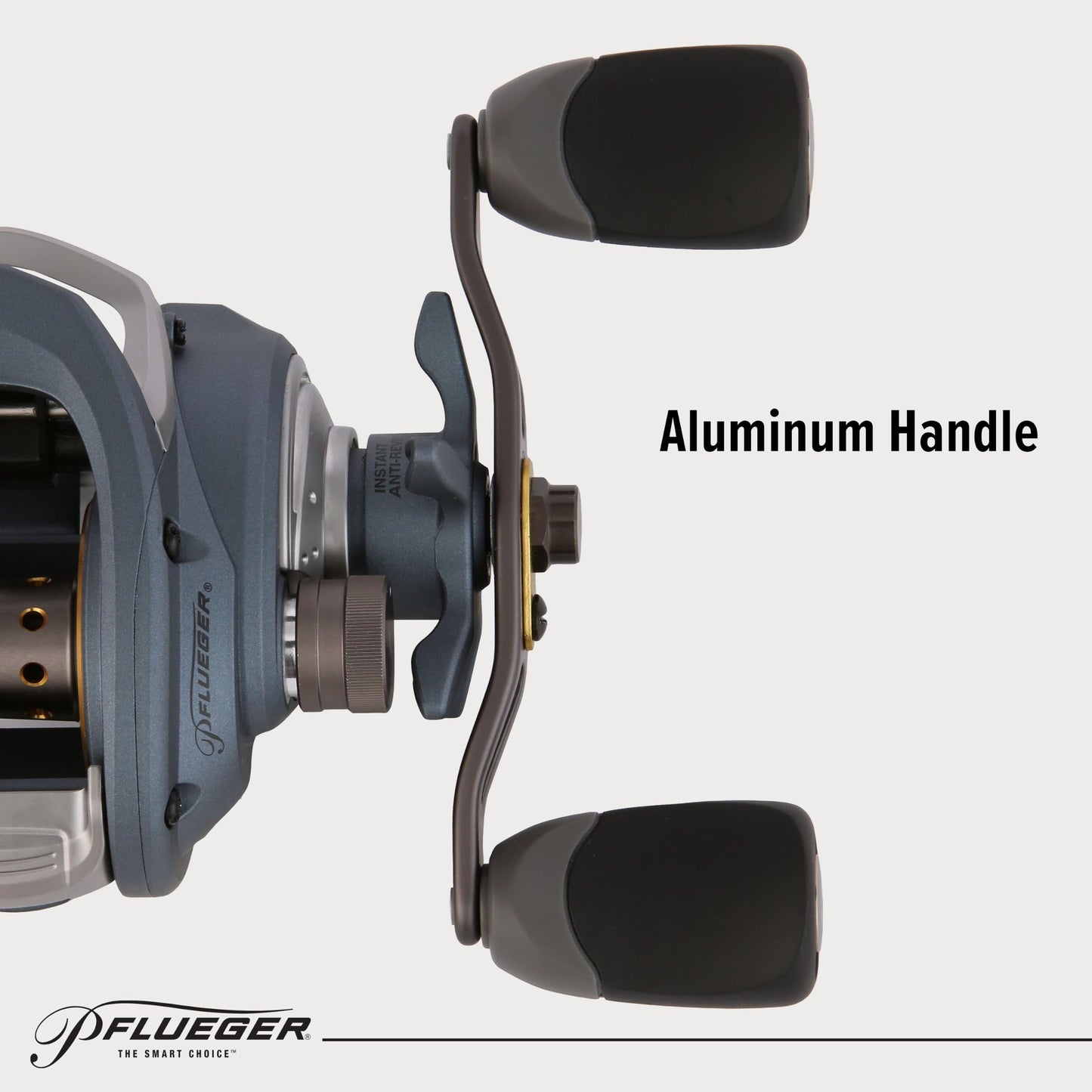 Pflueger President Baitcast Low Profile Reel, Freshwater Fishing Reel, Right Handle Position, Graphite Construction, Multi Disc Star Drag System