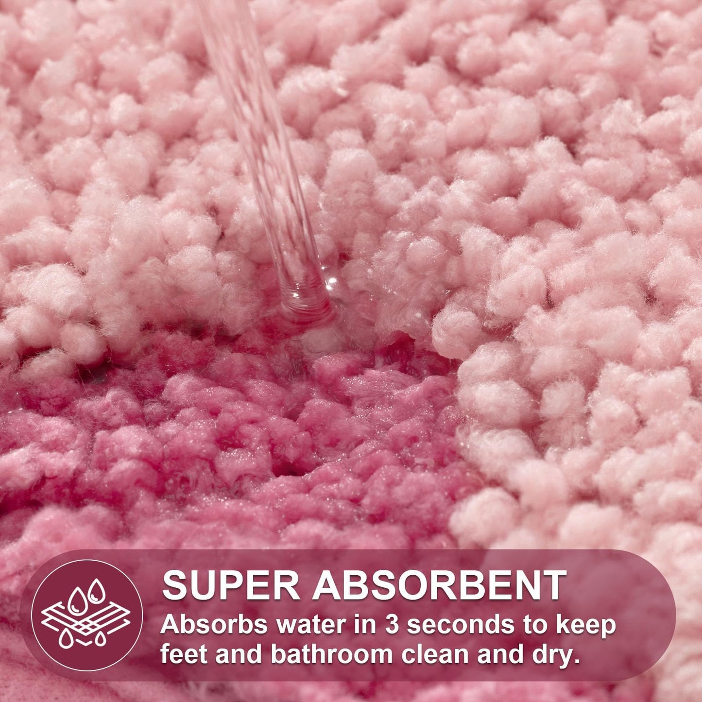ORTIGIA Cute Pink Scalloped Bath Mat, Fun Plush Microfiber Scallop Bathroom Rugs Non Slip Washable Quick Dry Absorbent, Bathmat Bath Rug Carpet for Shower Stall Vanities Kitchen Floor Entrance, 20x32
