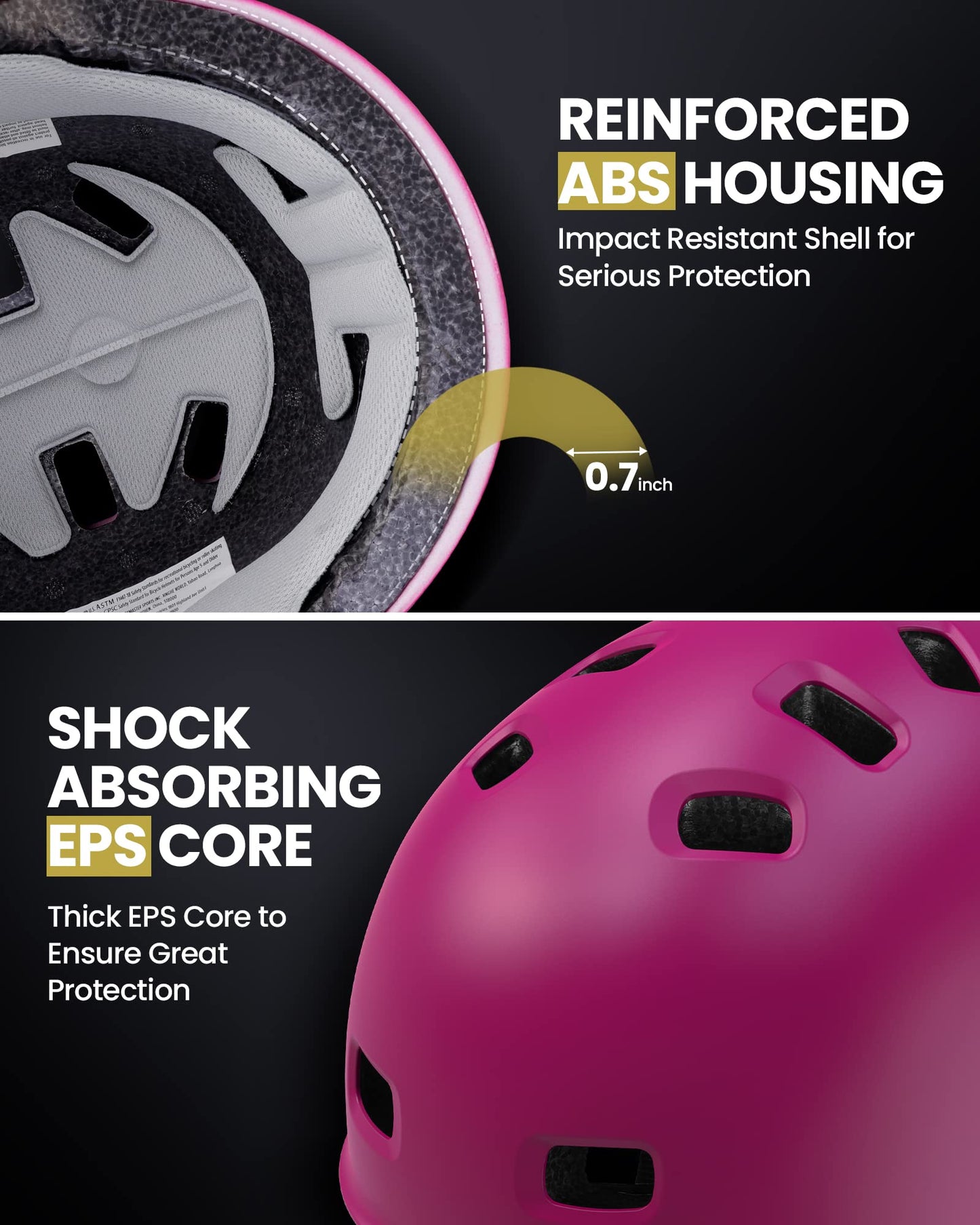 OutdoorMaster Skateboard Cycling Helmet - Two Removable Liners Ventilation Multi-Sport Scooter Roller Skate Inline Skating for Kids, Youth & Adults - XS - Pink