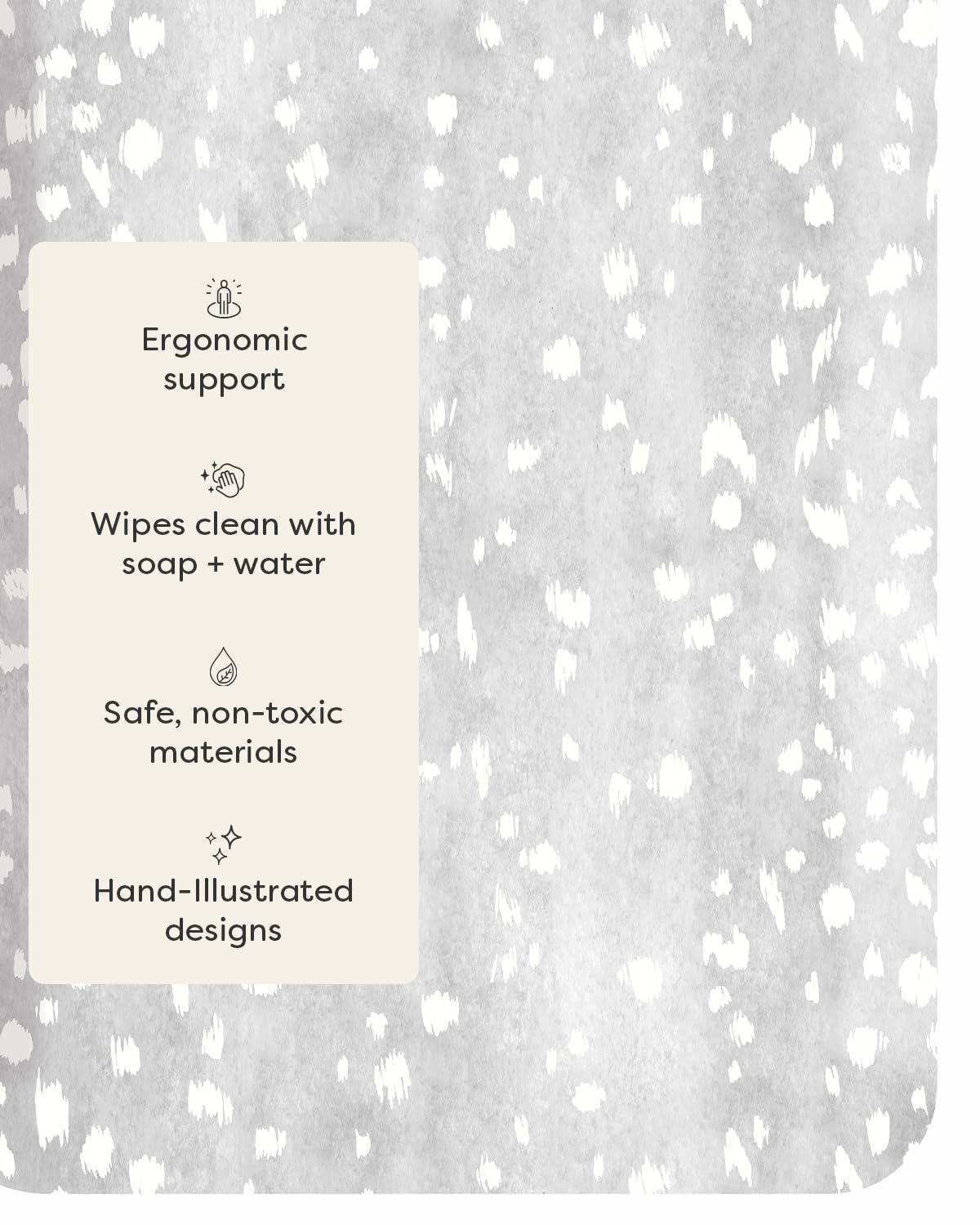 House of Noa Nama Standing Mat – Anti-Fatigue Kitchen Mats for Floor, Cushioned & Non-Slip Kitchen Comfort Mat for Standing, Thick Foam Anti-Fatigue Mat for Kitchen & Workspaces, Fawn Silver 22" x 36"