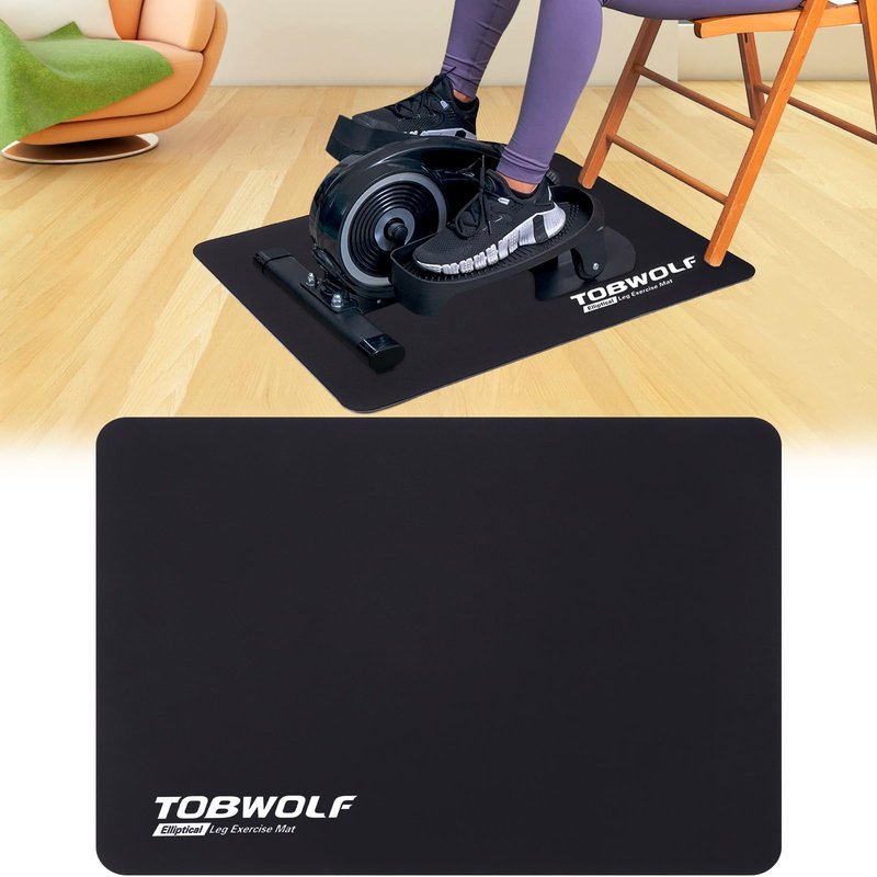 TOBWOLF Non-Slip Workout Mat for Under Desk Ellipticals, Exercise Mat for Ellipse Leg Exerciser Machine, Apply to Foot & Leg Pedal Exerciser for Seniors Fitness, Enhanced Stability & Floor Protection