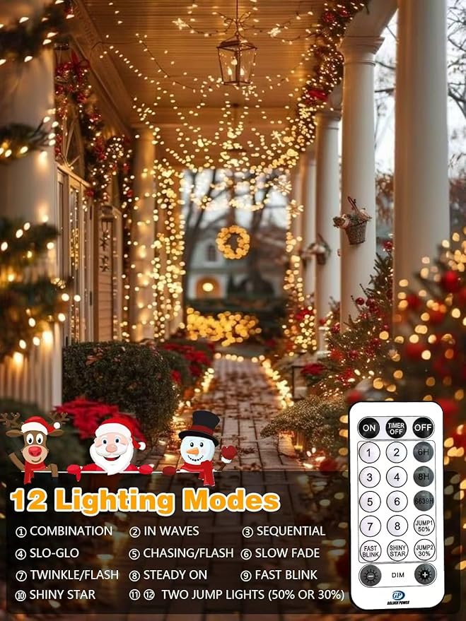 Voice Controlled Christmas Lights with Remote, 264 FT 800 LED String Lights Indoor Outdoor with 12 Modes 3 Timers, Dimmable Twinkle Light Plug in Waterproof for Xmas Tree Party Decor, Warm White