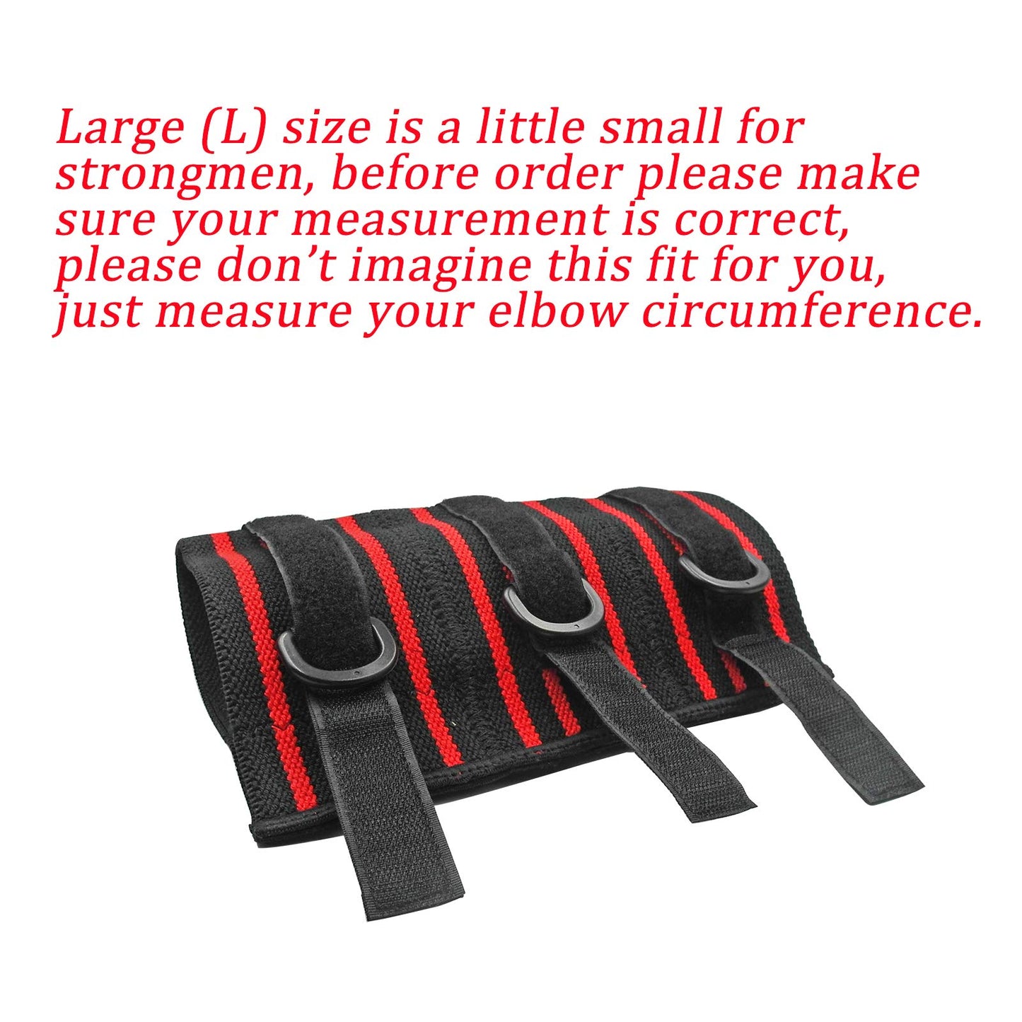 Adjustable Elbow Sleeve, 1 Pair Strong Elebow Support Brace Compression Powerlifting, Weightlifting Man (L)