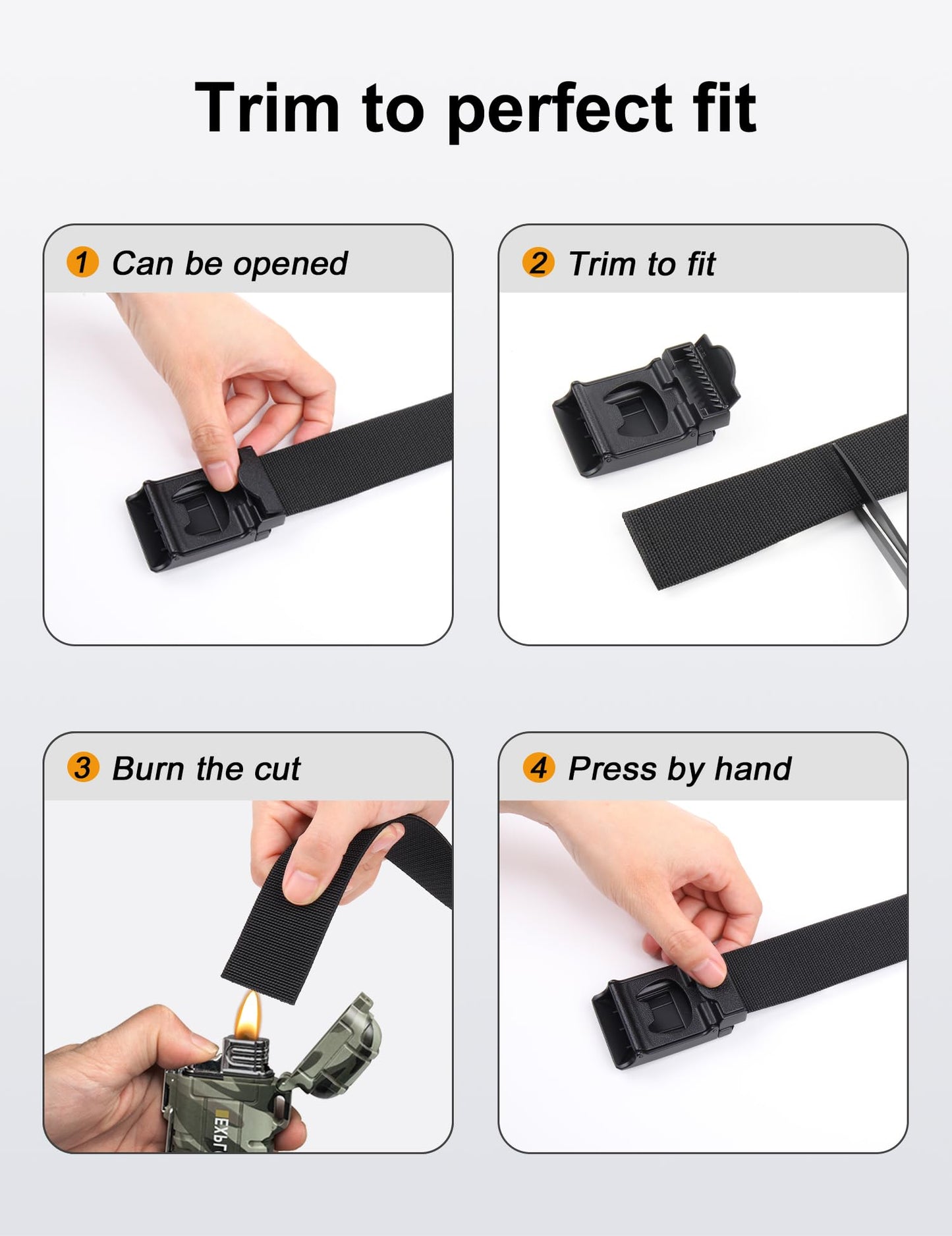 JUKMO Stretch Tactical Belt for Men, Military Work Rigger Hiking 1.5" Elastic Nylon Web Ratchet Quick Release Belt in Gift Box (Black, Small)