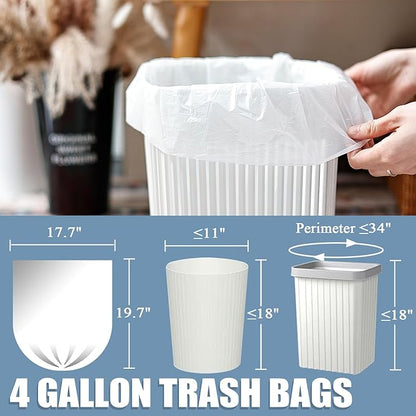 4 Gallon Small Trash Bags, Transparent
