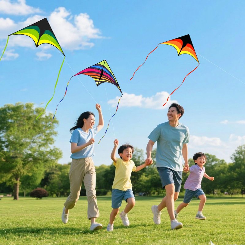 Mint's Colorful Life 3 Pack Delta Kites for Kids & Adults, Easy to Fly Large Kite Set for Beginners, Perfect Family Kites for Park and Beach Trip with 300ft String Included (Green&Yellow&Rainbow)