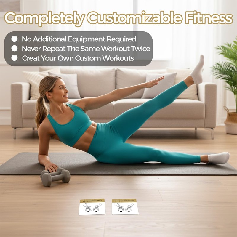 Suspension Training Cards Set - 50-Exercise Fitness Deck for Home & Gym | Customizable Workouts for All Levels