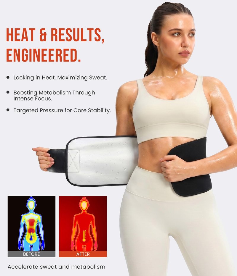 Junlan Waist Trainer for Women - Sweat Band for Stomach Working Out(Black,Medium)