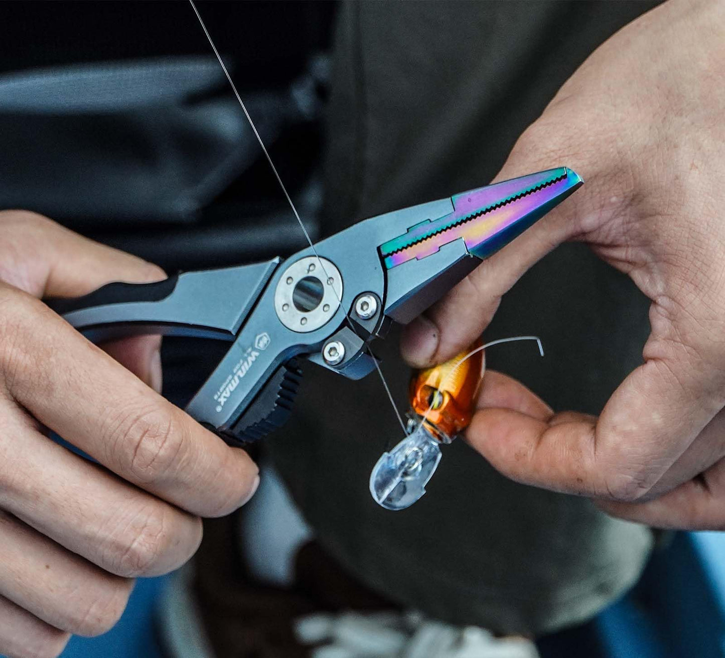 Fishing Pliers for Saltwater & Freshwater, with line Cutter, 6 or 7.5 inch, Hook Remover Pliers, SUS420 Jaws with Titanium Coating, Tungsten Carbide Cutter (Black, 7.5 inch)