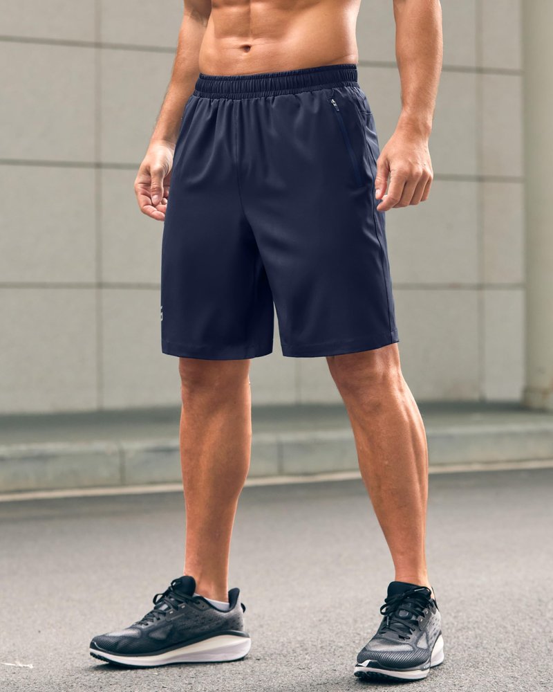 G Gradual Men's Athletic Running Shorts with Zipper Pockets Quick Dry 7"/ 5"/ 9" Workout Gym Shorts for Basketball Hiking(Navy,9XL-New)